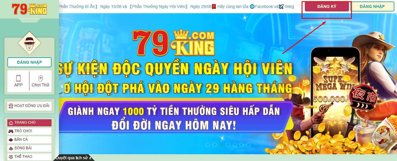 Các bước đăng ký 79king nhanh chóng và dễ dàng